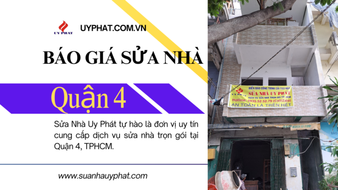 Báo giá sửa nhà quận 4