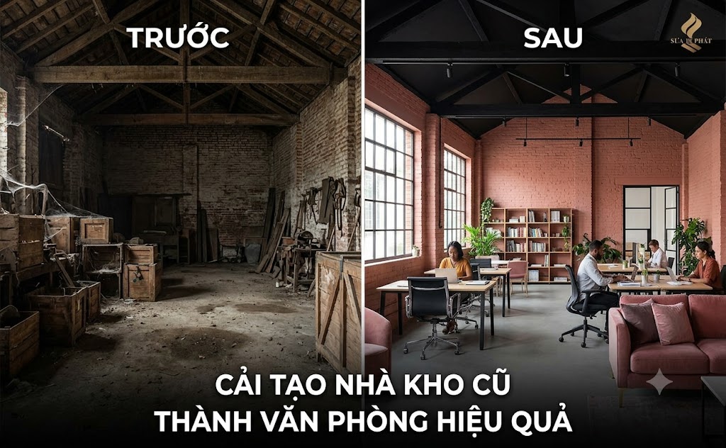 cải tạo nhà kho thành văn phòng